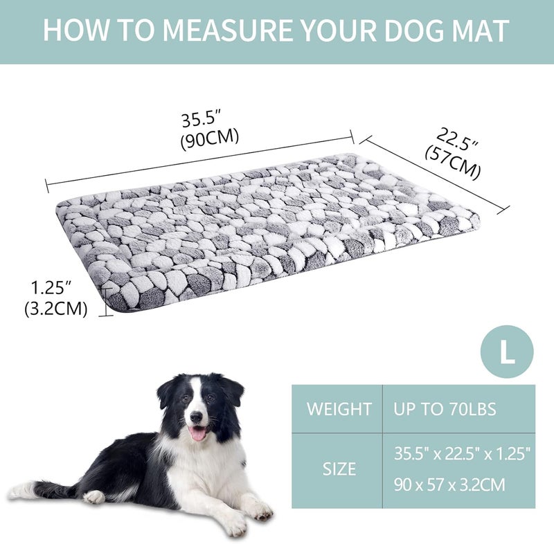 VANKEAN Dog Crate Pad Bed Mat Reversible (Warm & Cool), Soft Pet Sleeping Mat Dog Bed for Crate Suitable for Small to XX-Large Dogs and Cats, Machine Washable Crate Beds, Grey Stone Pattern - Image 2